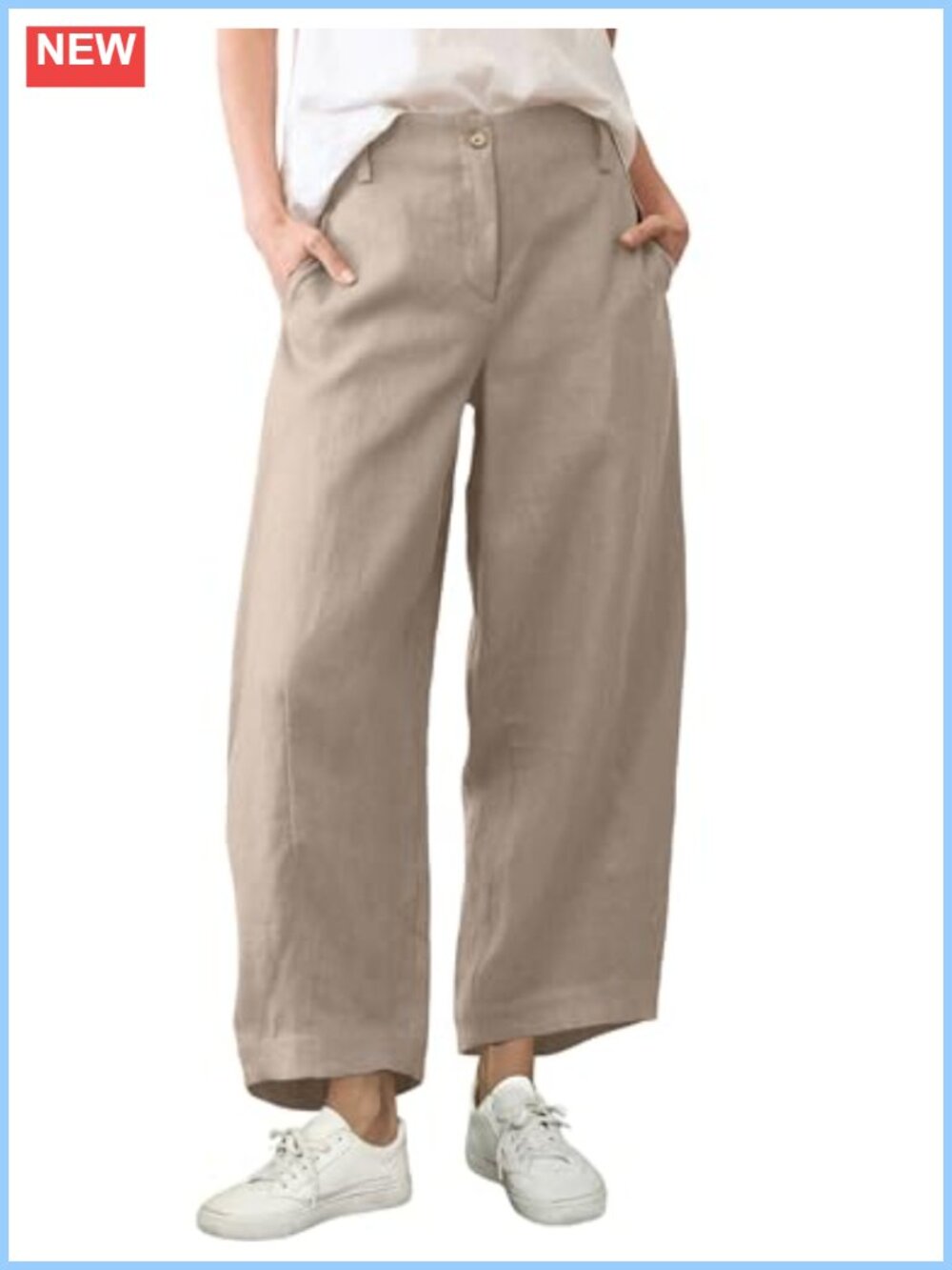Wide Leg Linen Pants High Rise Palazzo Trousers